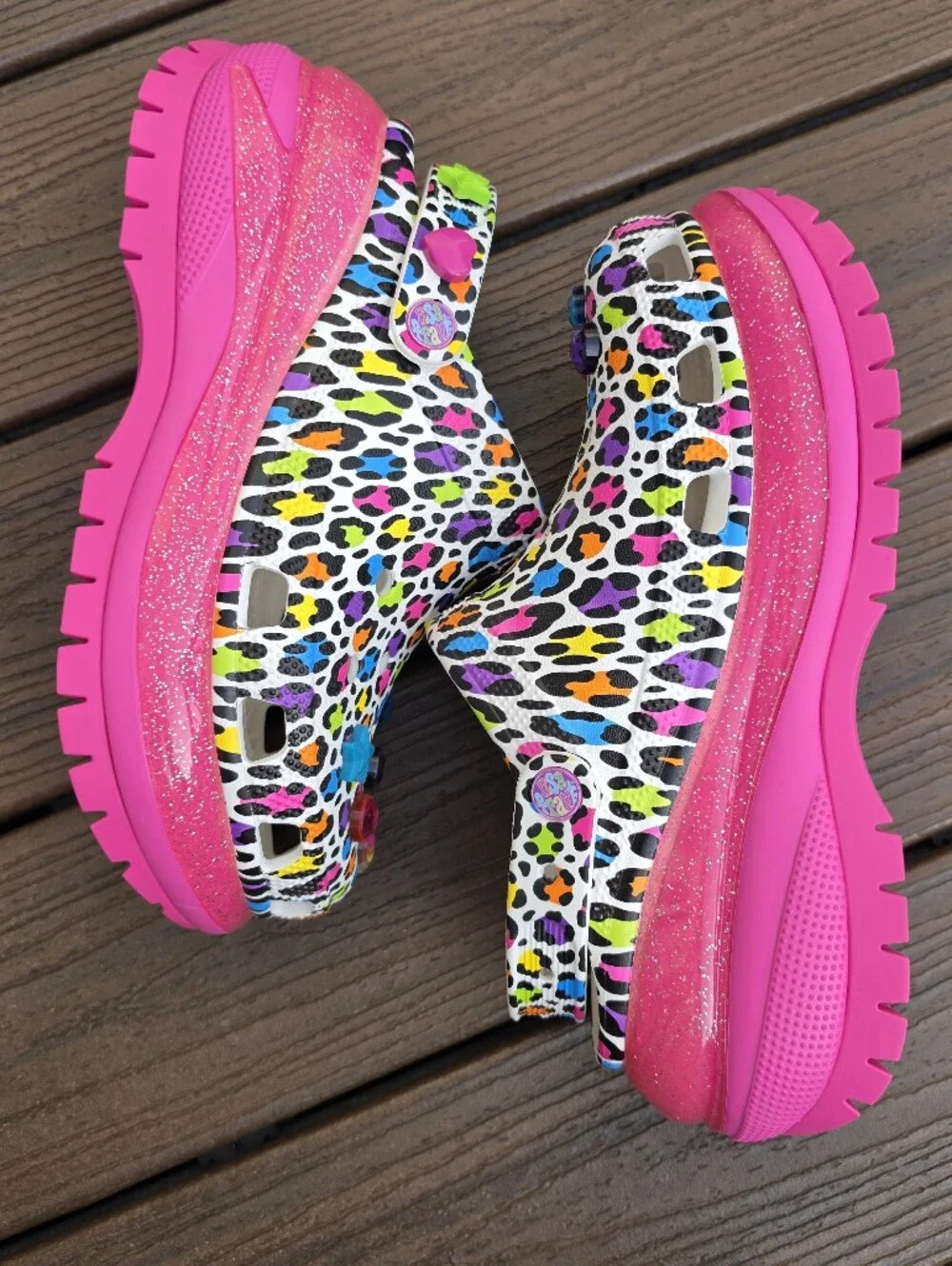 Crocs X Lisa Frank Mega Crush Clogs Size M8/W10 ••EXCELLENT CONDITION••